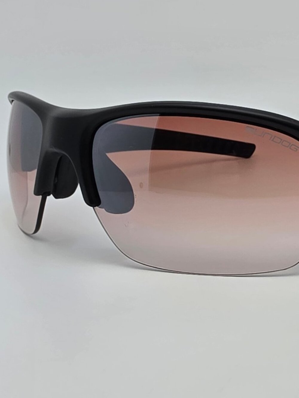 Sundog Bent 42430 Black Frame Brown Gradient Lens Semi Rimless Golf Sunglasses